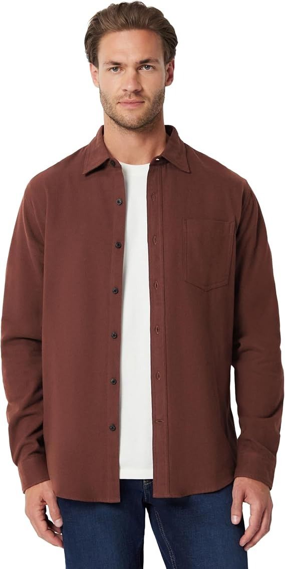 Brown Long Sleeve Button-Up Shirt